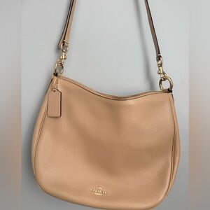 Coach Beige Leather Shoulder Bag